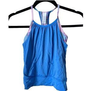 Ivivva Floral/ blue tank